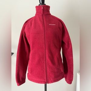 Columbia red small fleece zip up
